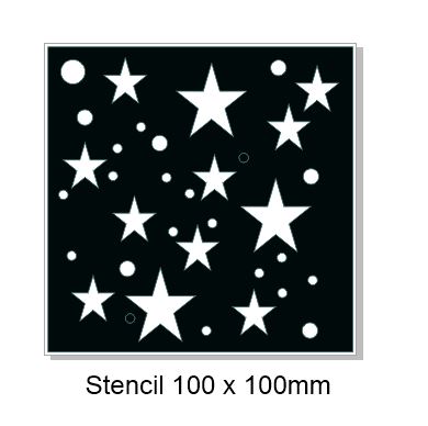 Stars and spots 100 x 100mm  stencil